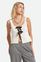 Women's Magnolia Tie Top in the color Off White - Women's Front View