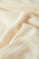 Women's Pointelle Slim Fit Tank in the color Off White - Additional Laydown image