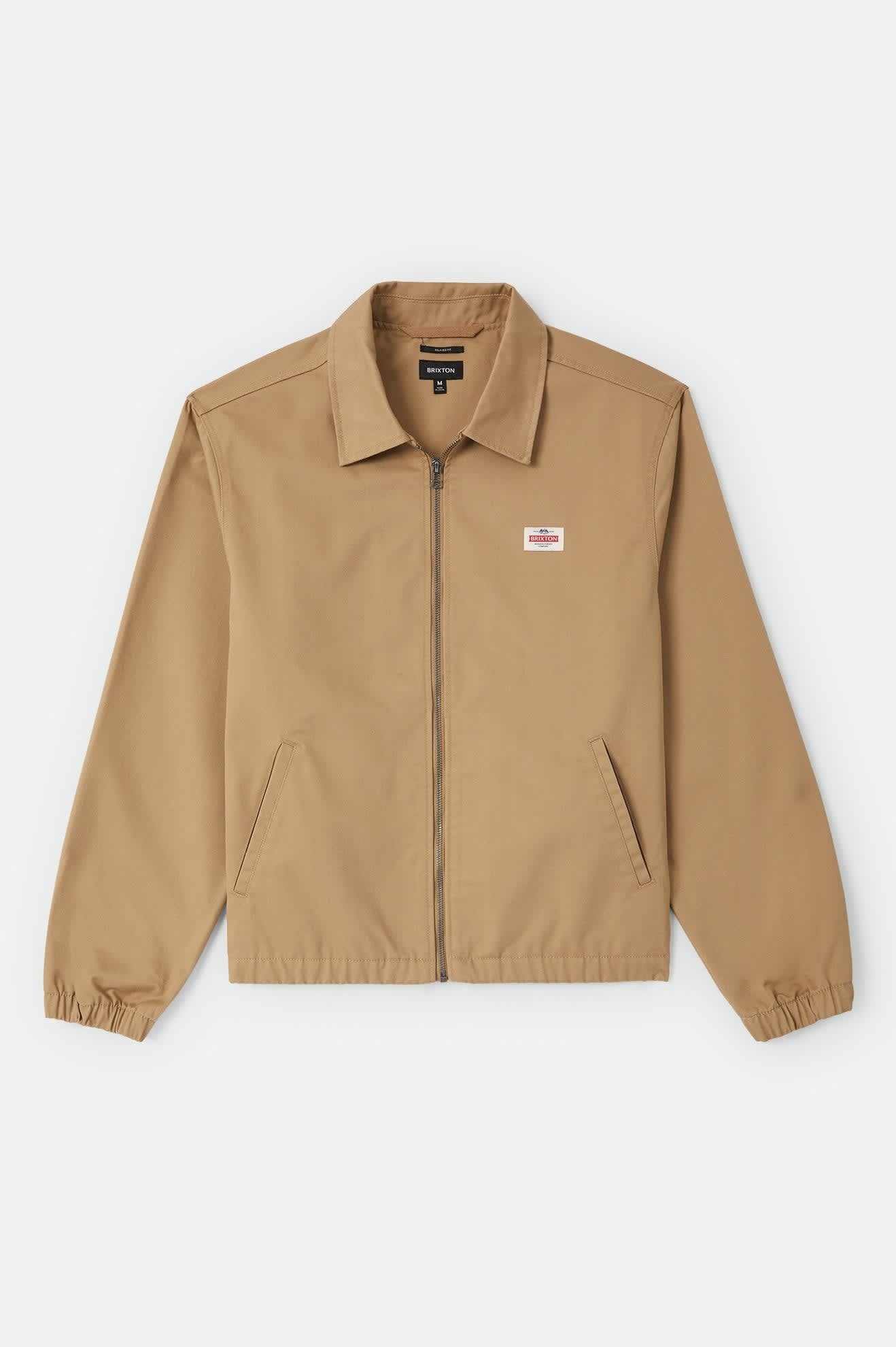 Men's Trademark Lightweight Garage Zip Jacket in the color British Khaki - Front Product View