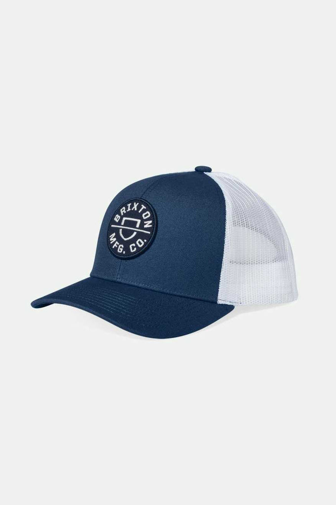 Brixton Crest Netplus Trucker Hat - Dark Denim/White