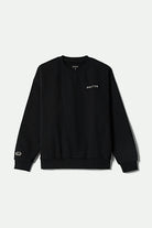 Men's Embroidered Heavyweight Oversized Crew in the color Black - Front Product View