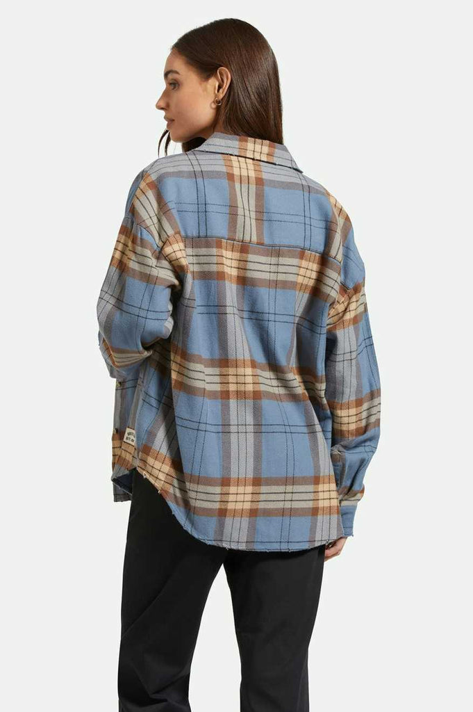 Brixton Bowery Women's Classic L/S Flannel - Flint Blue/Pinecone Brown Plaid