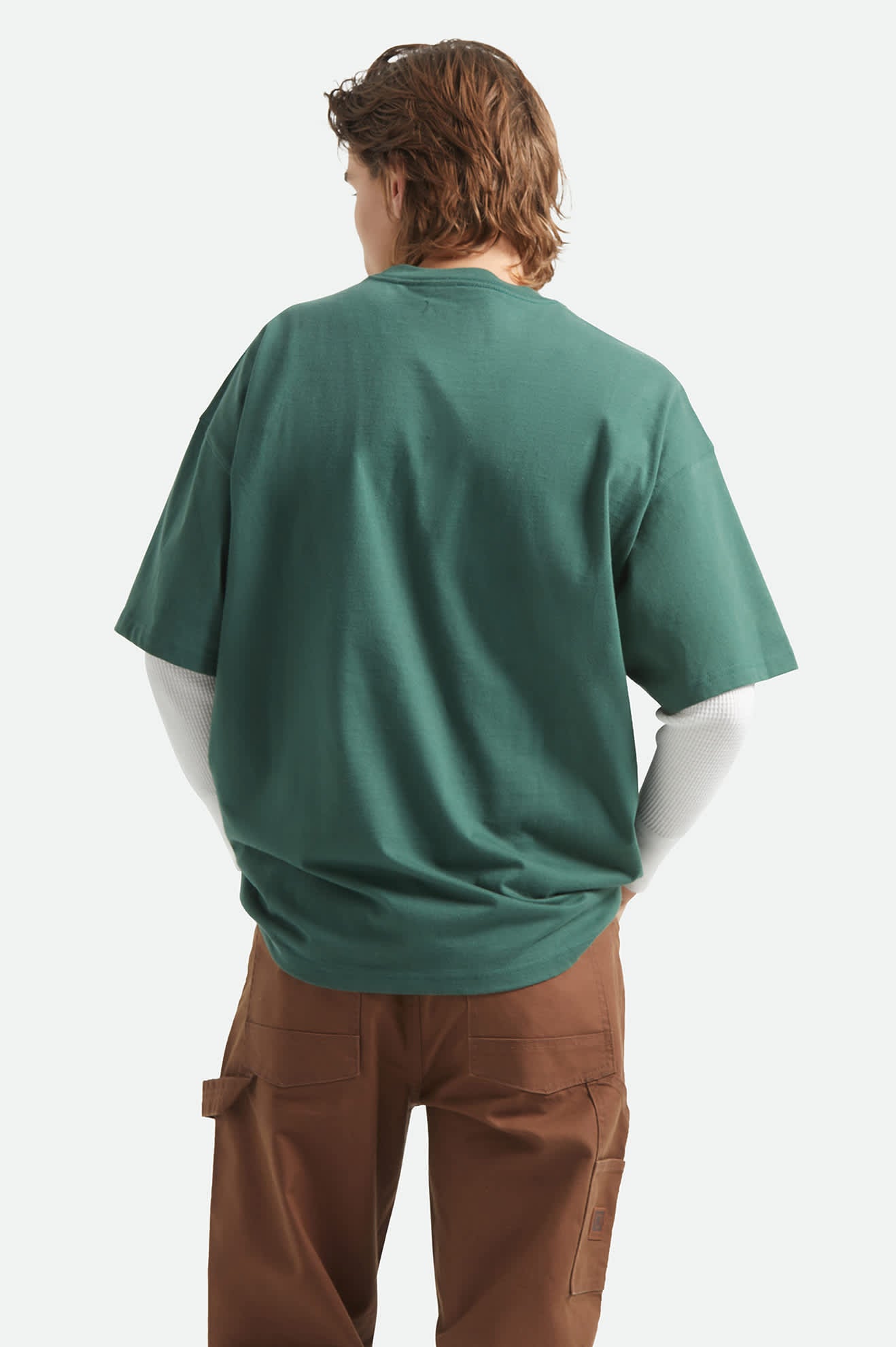 Men's Transform Short Sleeve Oversized Shirt in the color Primal Green - Men's Back View