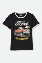 Women's Ford Mud Marathon Ringer T-Shirt in the color Burnt Rubber - Front Product View