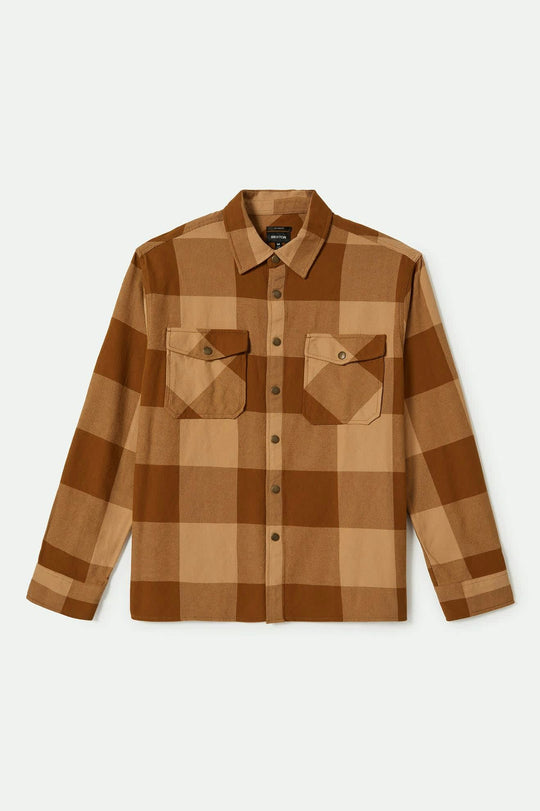 Men's Selden L/S Flannel in the color Washed Copper/Curry Buffalo - Front Product View