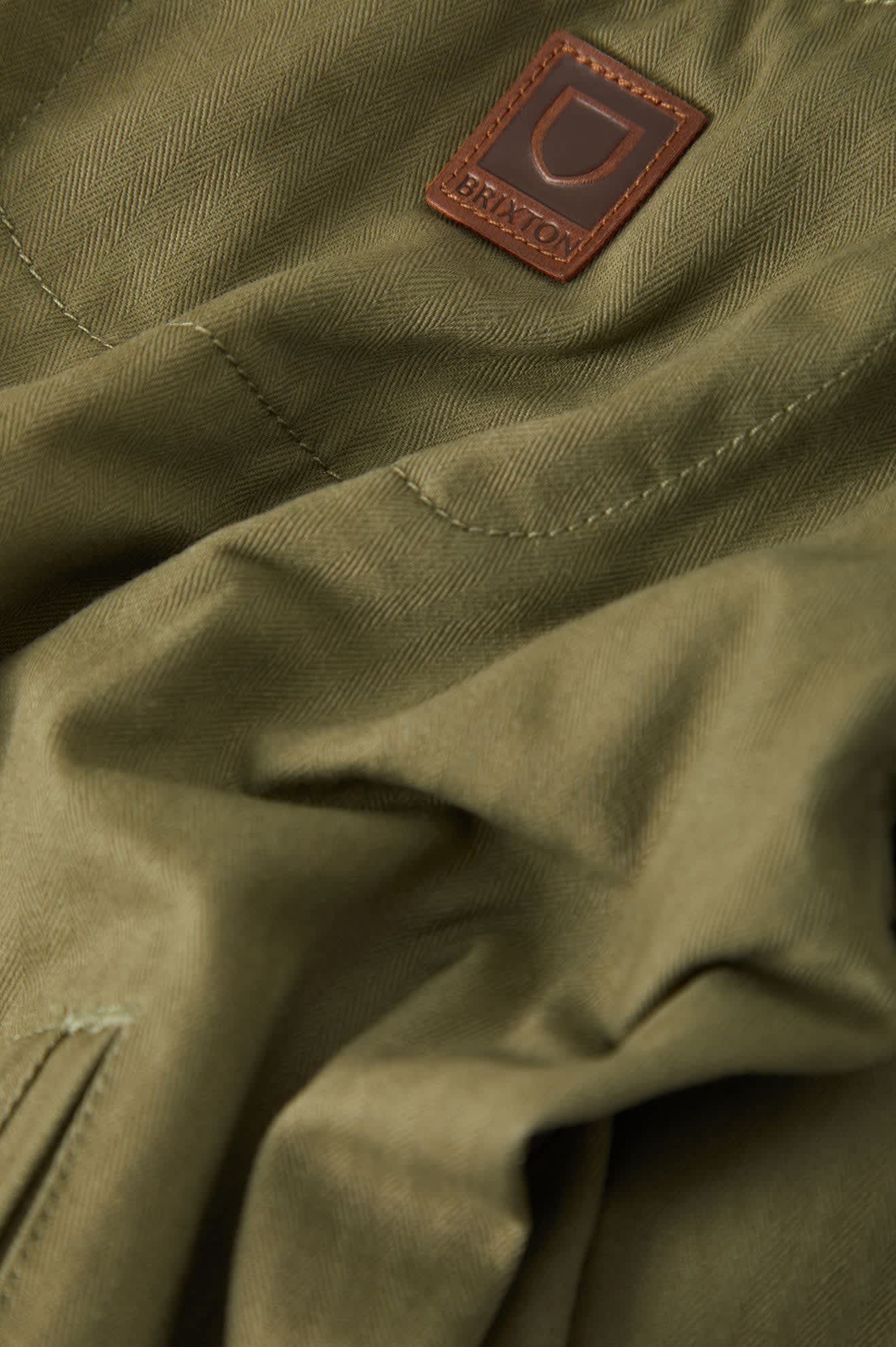 Men's Mechanic Garage Zip Jacket in the color Olive Surplus Herringbone - Additional Laydown image