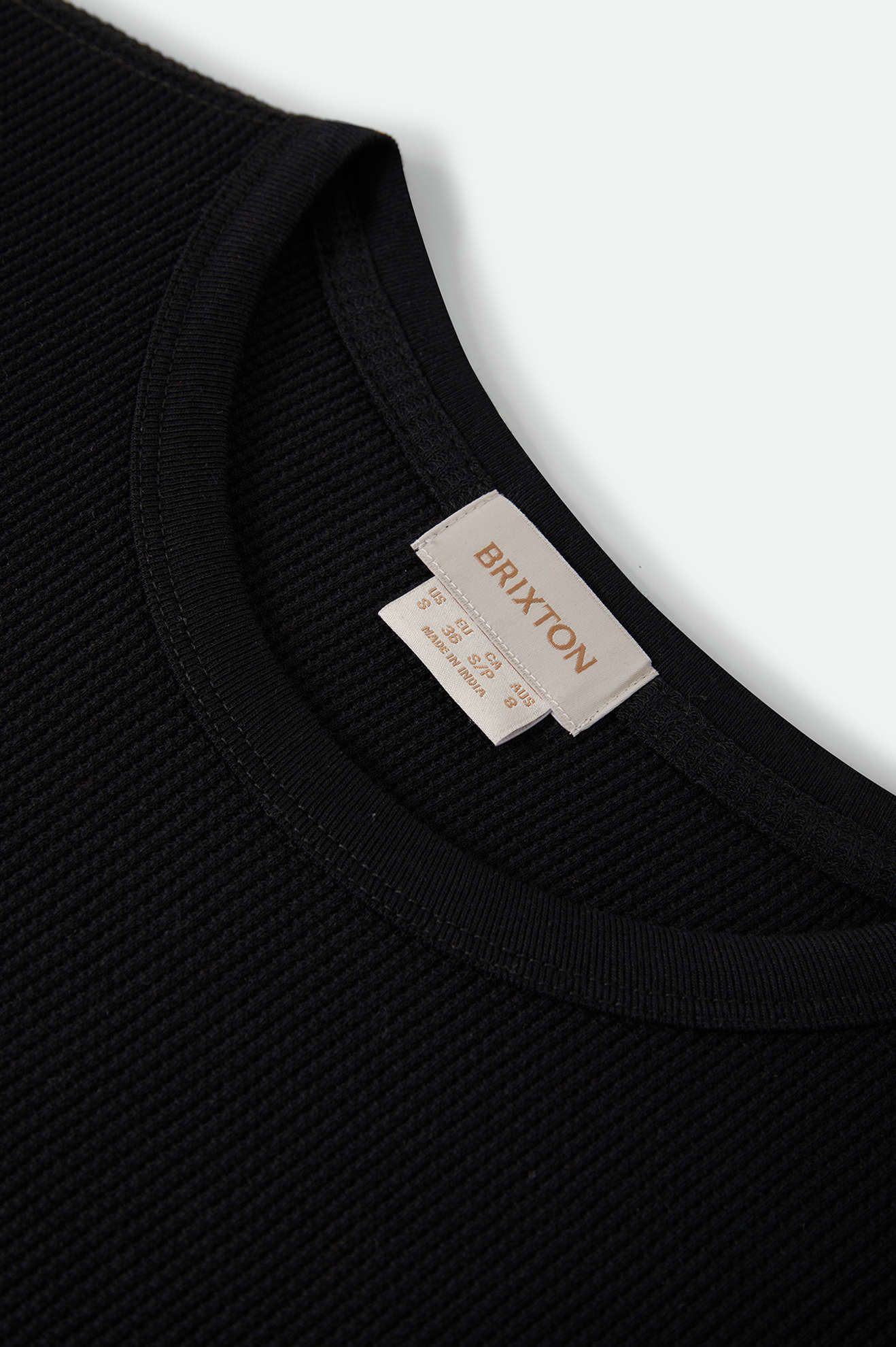 Women's La Rosa Waffle Knit Top in the color Black - Additional Laydown image