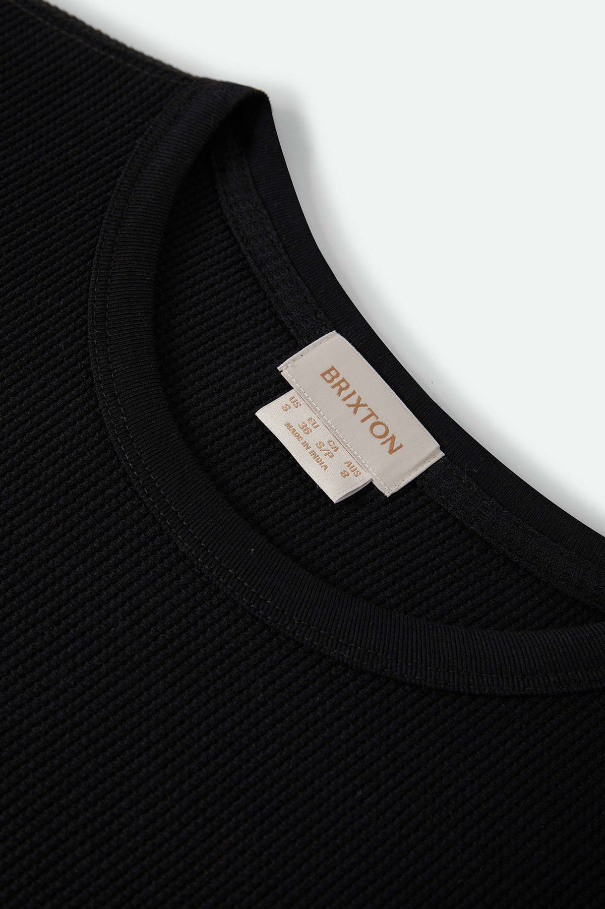 Women's La Rosa Waffle Knit Top in the color Black - Additional Laydown image