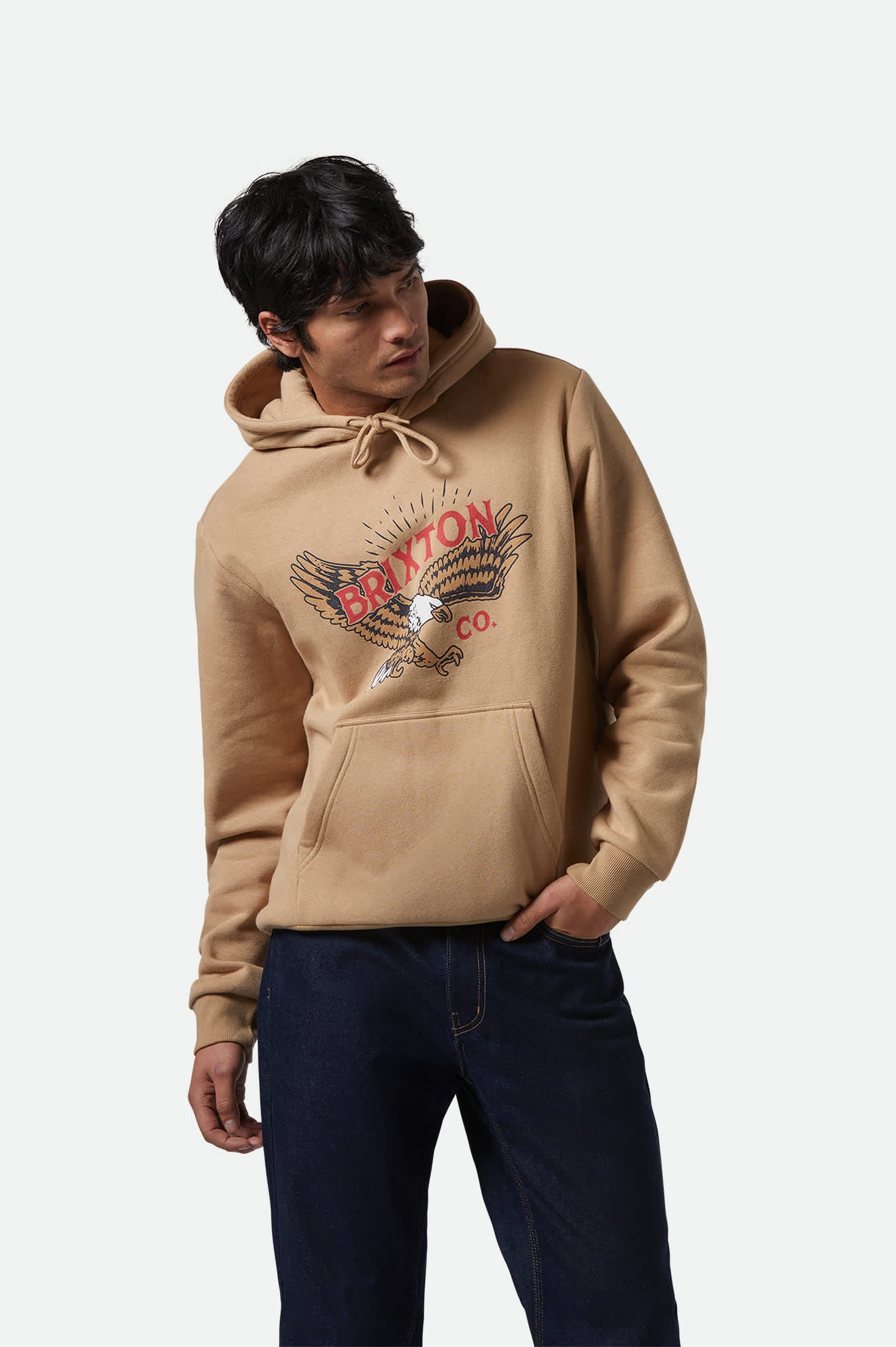 Men's Keller Hoodie in the color Sand - Men's Front View