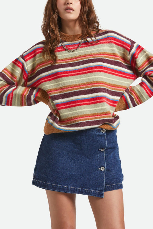 Women's Cozy Crew Sweater in Multi Stripe – Brixton Canada