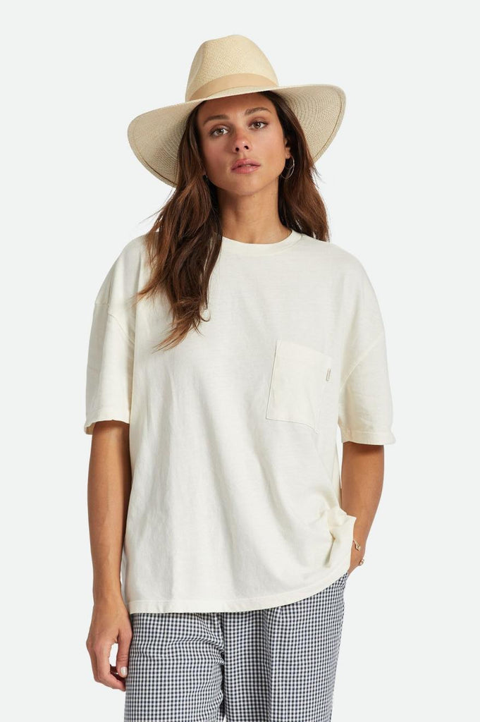 Brixton Carefree Oversized Boyfriend Pocket Tee - Whitecap