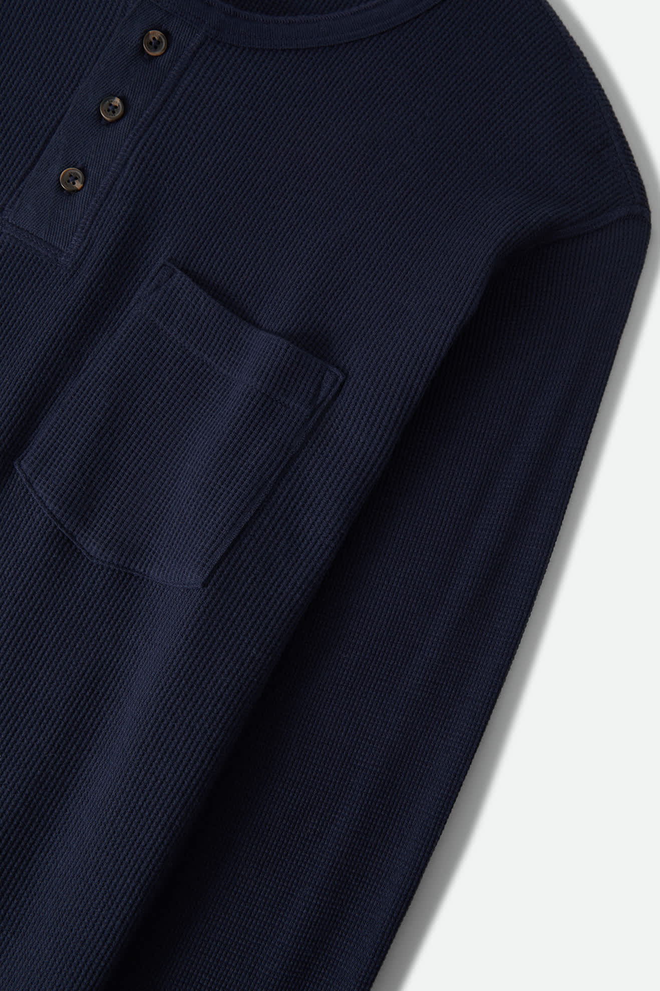 Men's Baseline Waffle Knit Top in the color Navy - Additional Laydown image