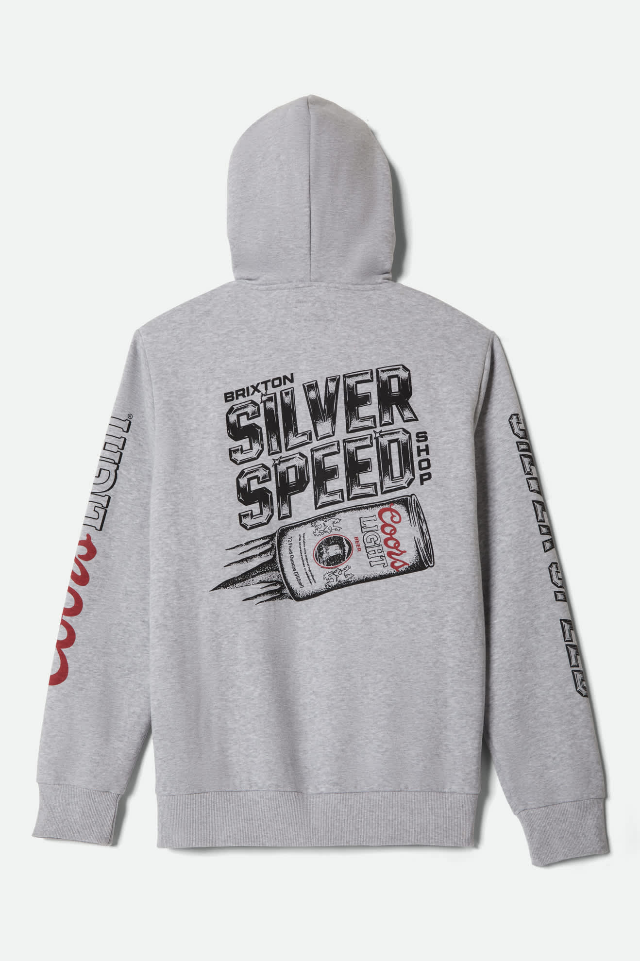Men's Coors Light Silver Speed Hoodie in the color Heather Grey - Additional Laydown image
