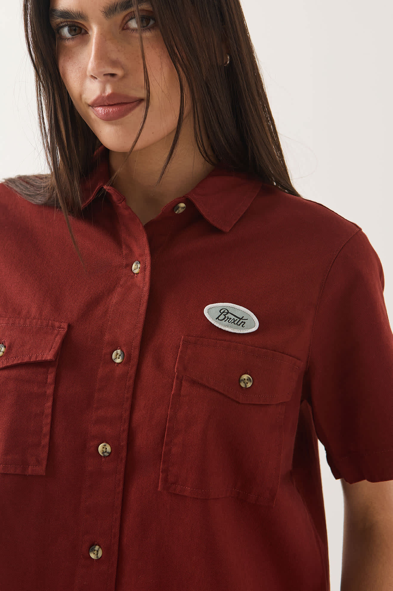 Women's Mechanics Women's Shirt in the color Dark Brick - Additional Fit image