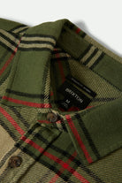 Men's Bowery L/S Flannel in the color Wild Green/Elm/Adrenaline Rush - Additional Laydown image