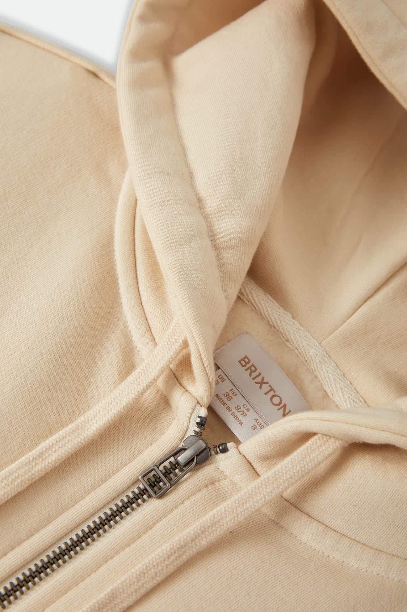 Women's Kissing Hearts Zip Hood in the color Whitecap - Additional Laydown image
