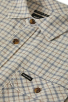 Men's Bowery Lightweight Ultra Soft L/S Flannel in the color Whitecap/Basalt - Additional Laydown image