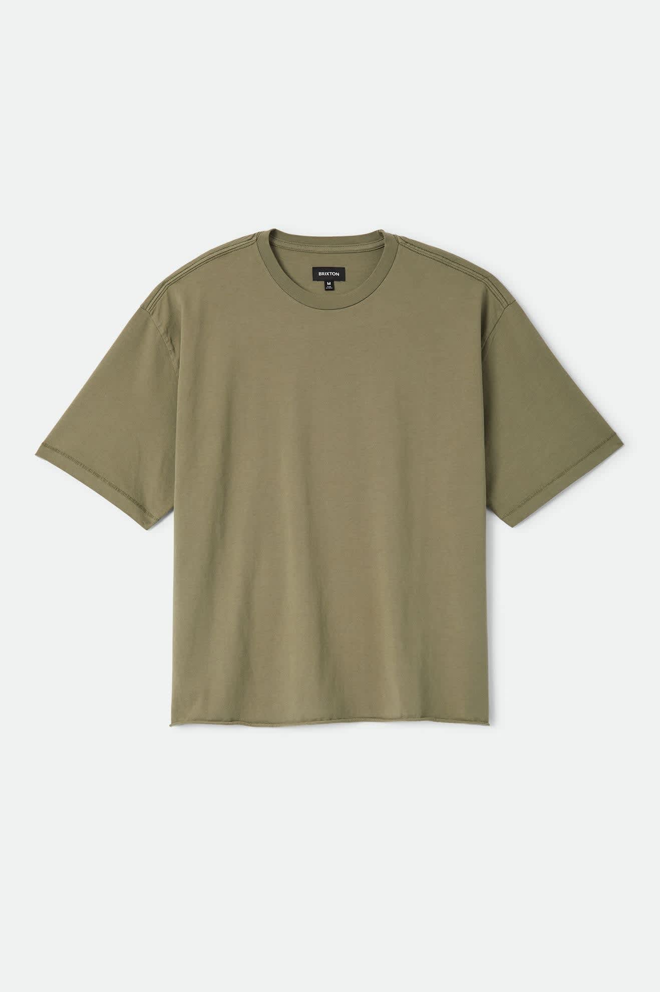 Men's Brixton Baseline Relaxed T-Shirt in the color Olive Surplus Vintage Wash - Front Product View