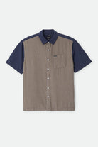 Men's Cru Shirt in the color Classic Navy Color Blocked - Front Product View