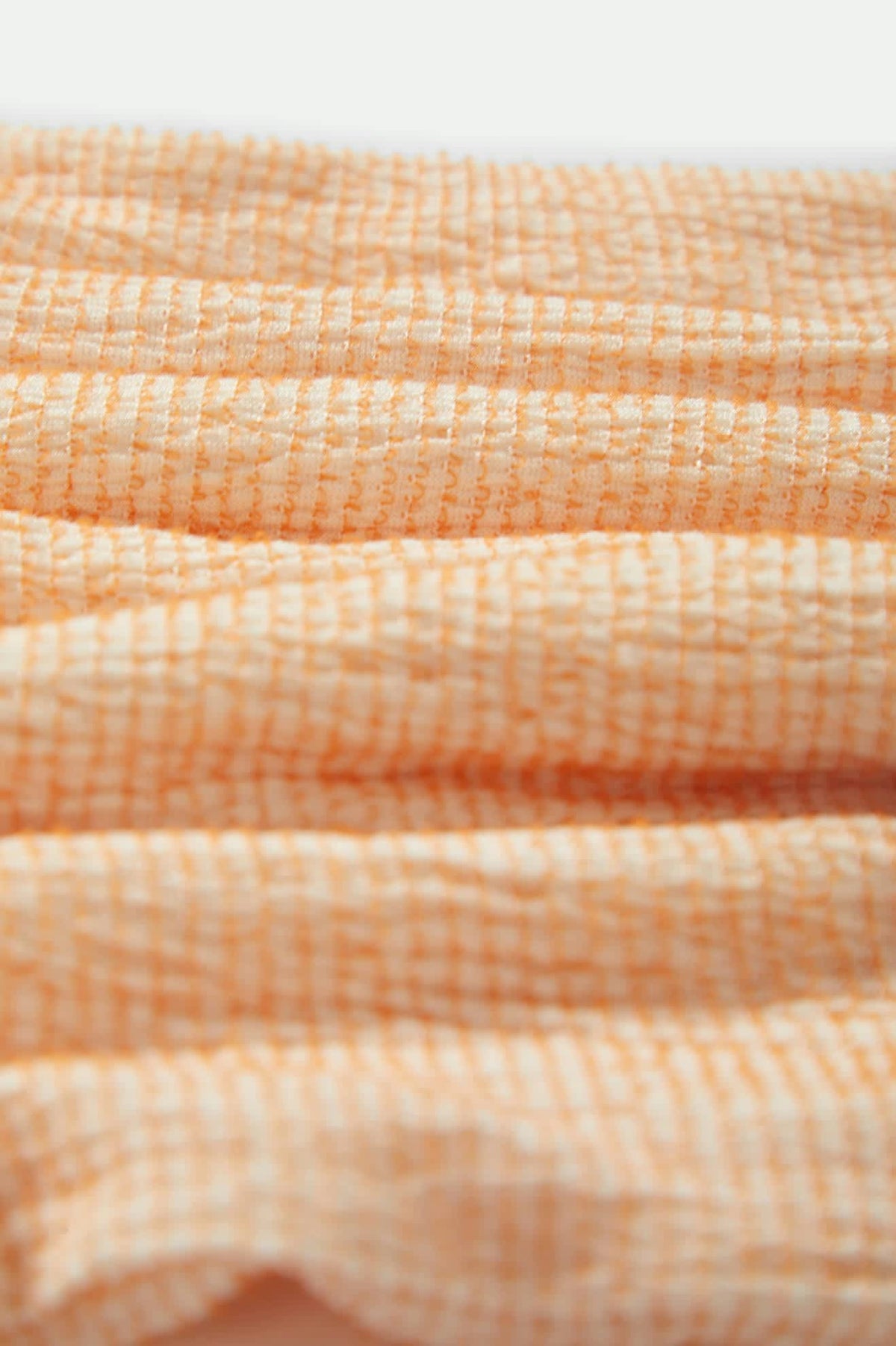 Women's Crinkle Tube Top in the color Tangerine/Off White Heather - Additional Laydown image