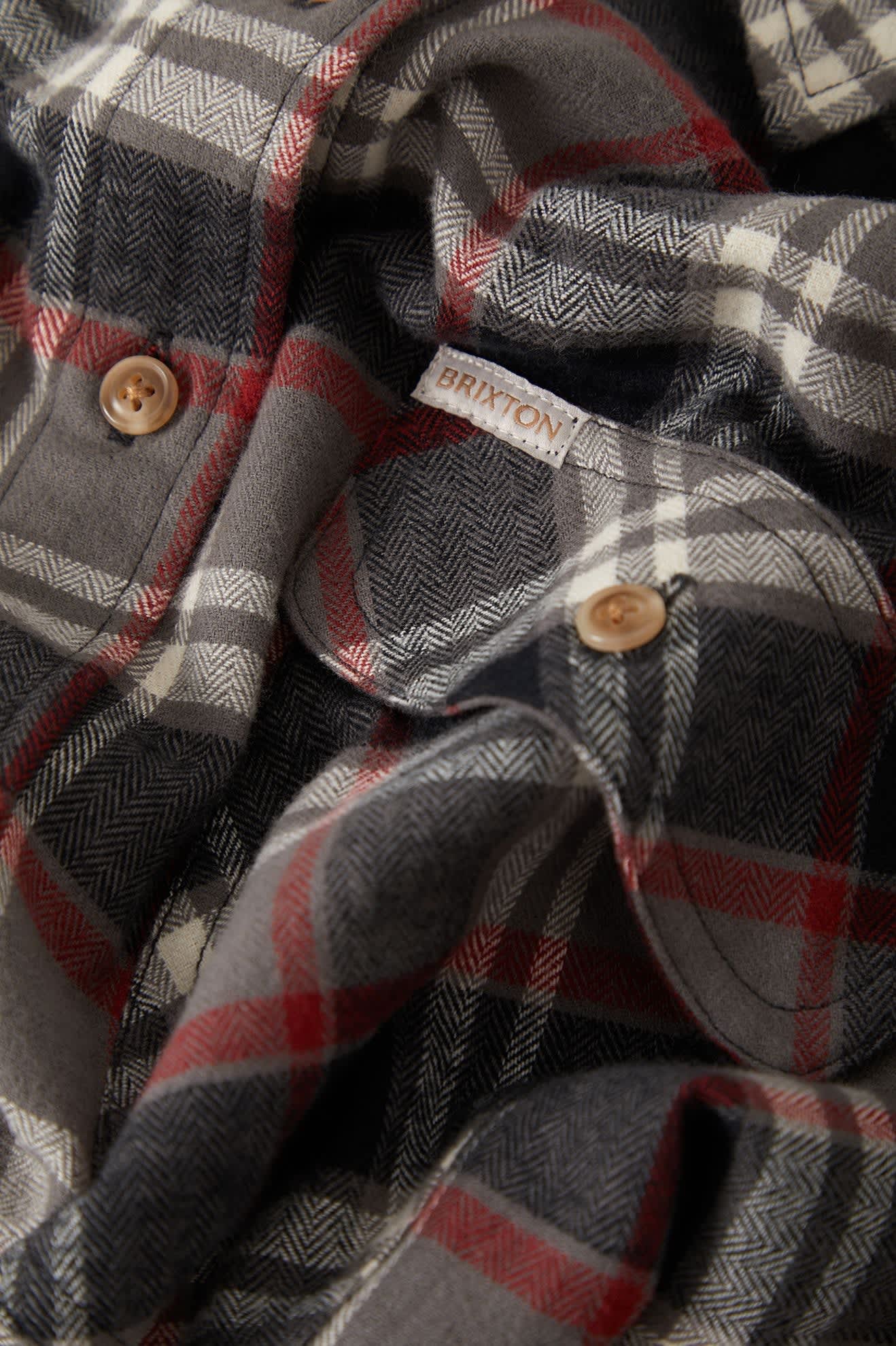 Women's Bowery Crop Women's Overshirt in the color Washed Black Plaid - Additional Laydown image
