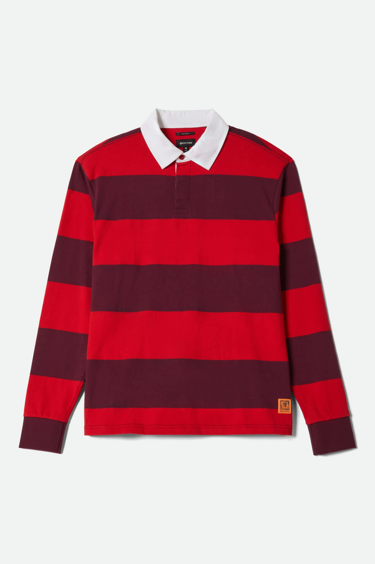 Men's Union Heavyweight Rugby Polo in the color Adrenaline Rush/Port - Front Product View