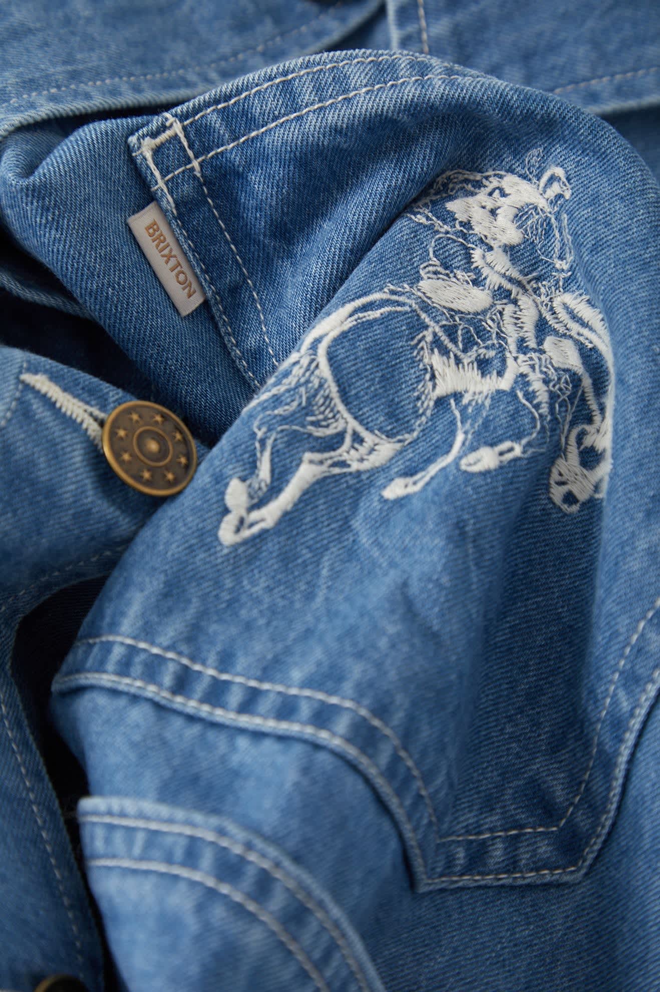 Women's Barn Jacket in the color Light Stone Wash - Additional Laydown image