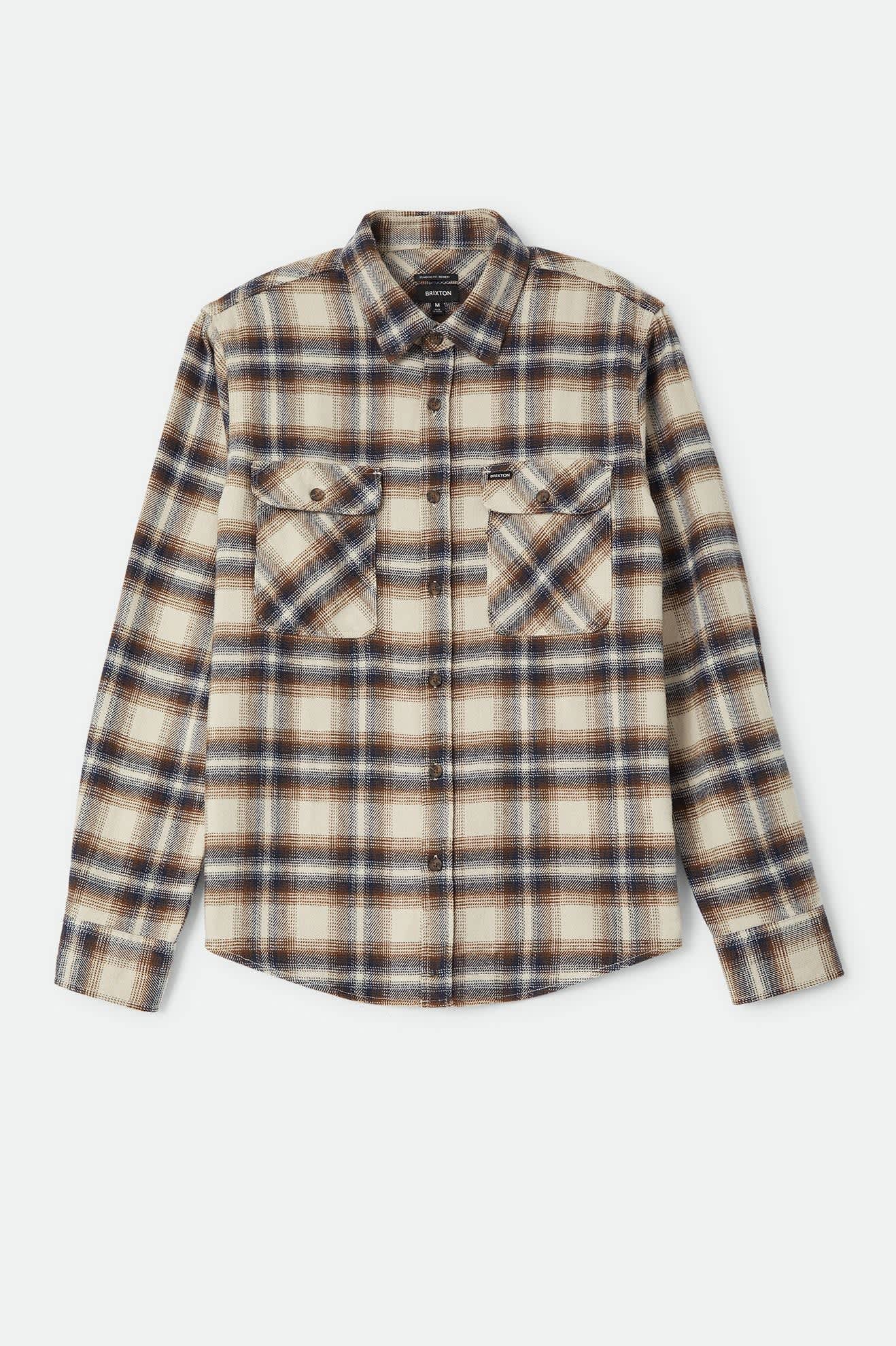 Men's Bowery Flannel in the color Soft Brown Plaid - Front Product View