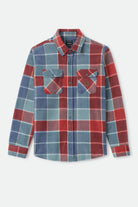 Men's Bowery Arctic Stretch Fleece in the color Blue/Red Plaid - Front Product View