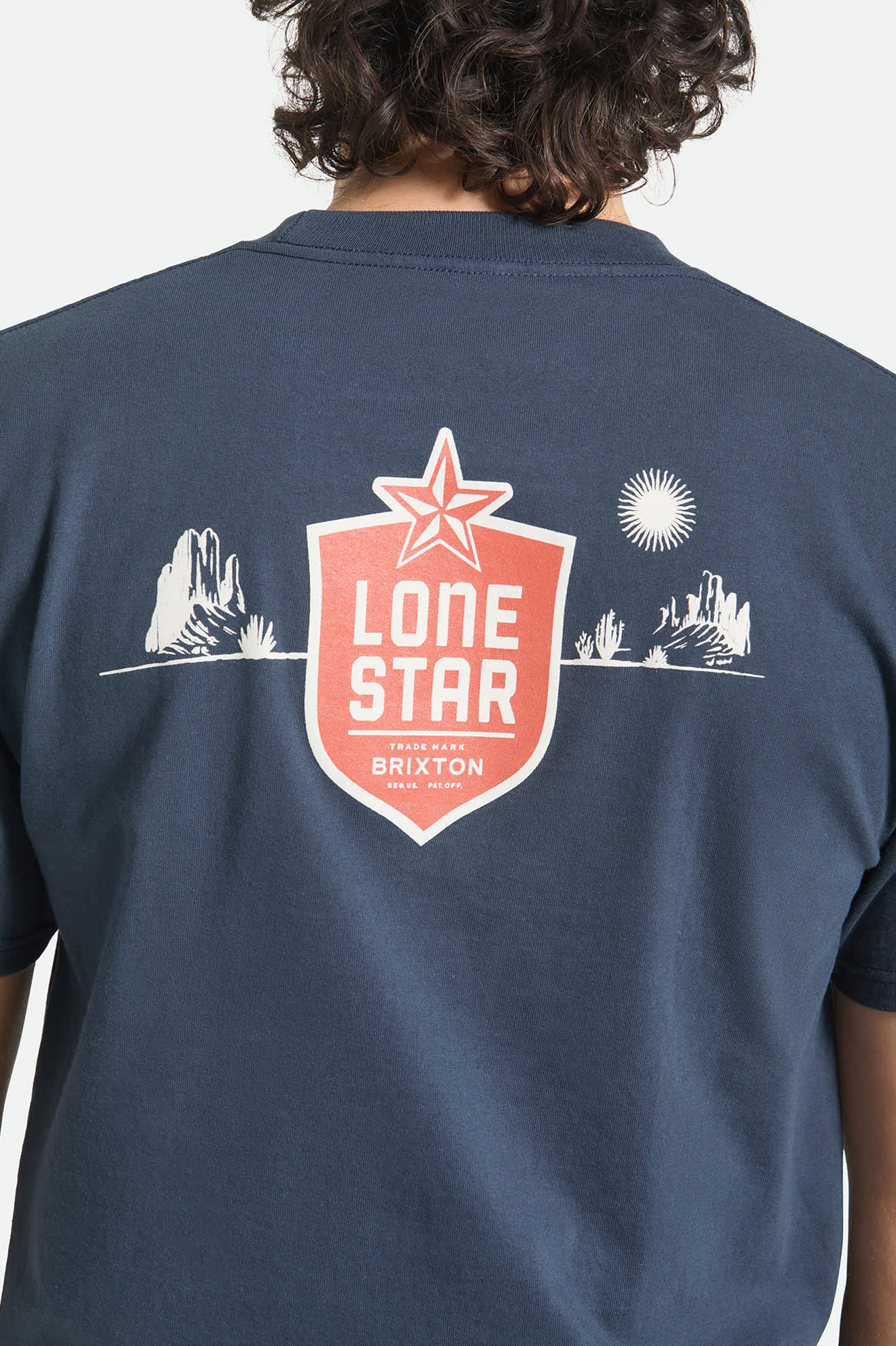 Men's Lone Star Desertscape Short Sleeve Standard T-Shirt in the color Navy - Additional Fit image