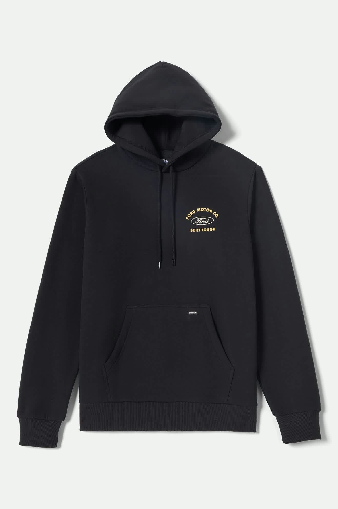 Men's Ford Built Tough Fleece Hoodie in the color Burnt Rubber - Front Product View