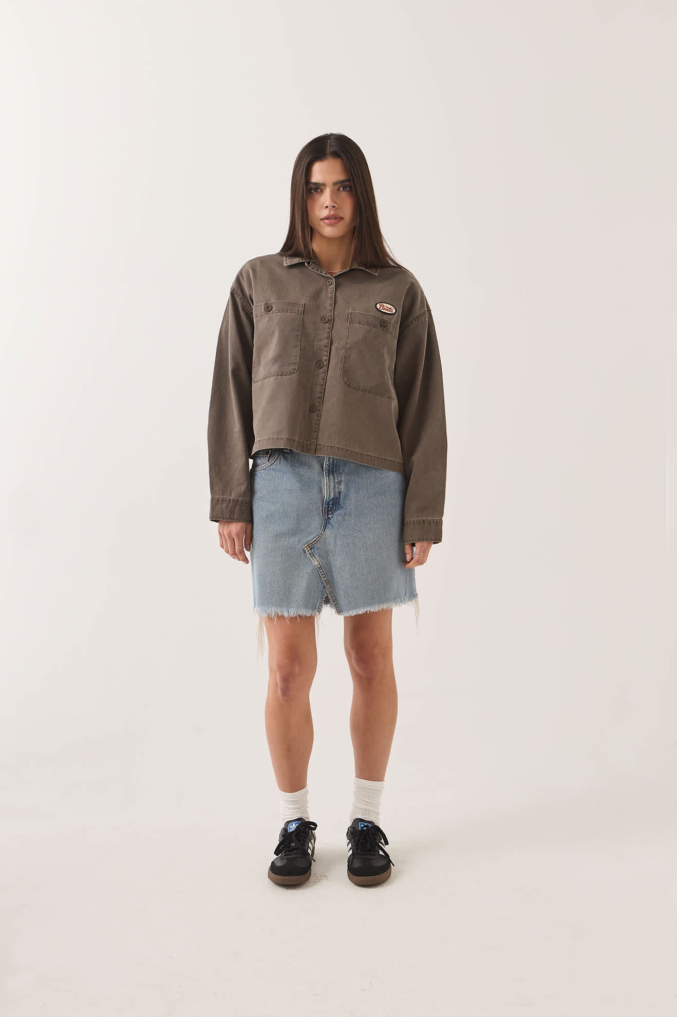 Women's Utopia Overshirt in the color Walnut Brown - Women's Front View