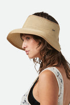 Women's Ivy Packable Straw Visor in the color Tan - Women's Side View
