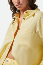 Women's East Side Boxy L/S Button Down in the color Panna Cotta - Additional Fit image