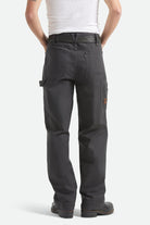 Men's Builders Carpenter Stretch Pant in the color Washed Black - Men's Back View