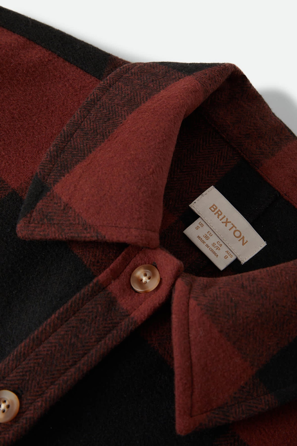 Women's Bowery Women's Soft Brushed Flannel in the color Dark Brick/Black - Additional Laydown image