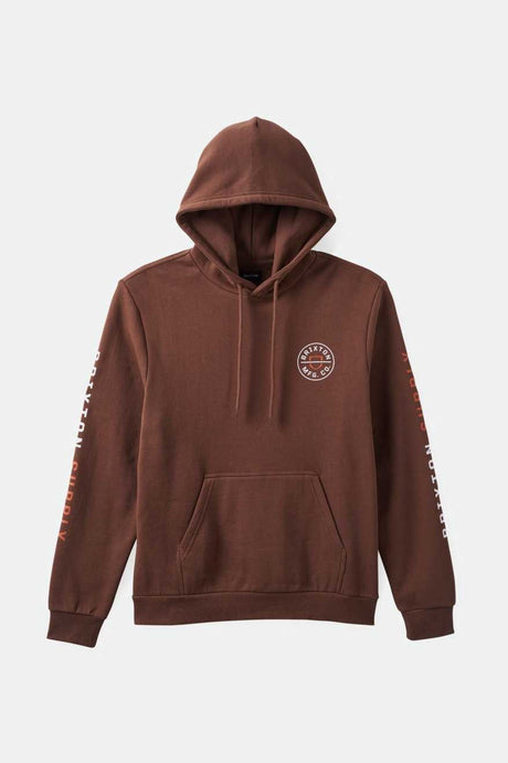 Crest Hoodie - Pinecone Brown/Rust Orange/White