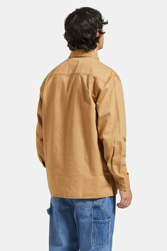 Brixton Selden L/S Overshirt - Tobacco Brown Worn Wash