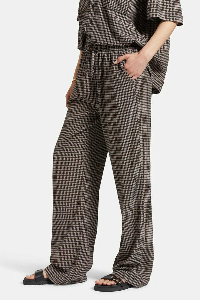 Brixton Hudson Lounge Pant - Washed Black/Cinder Grey Diamond Check