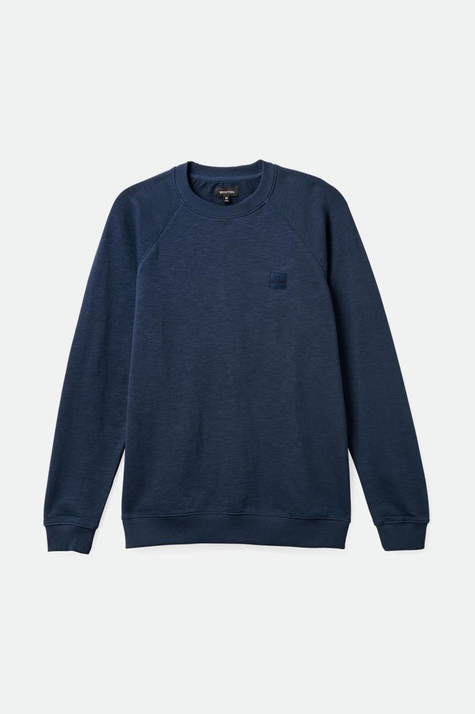 Brixton Alpha Square Slub French Terry Crew - Washed Navy