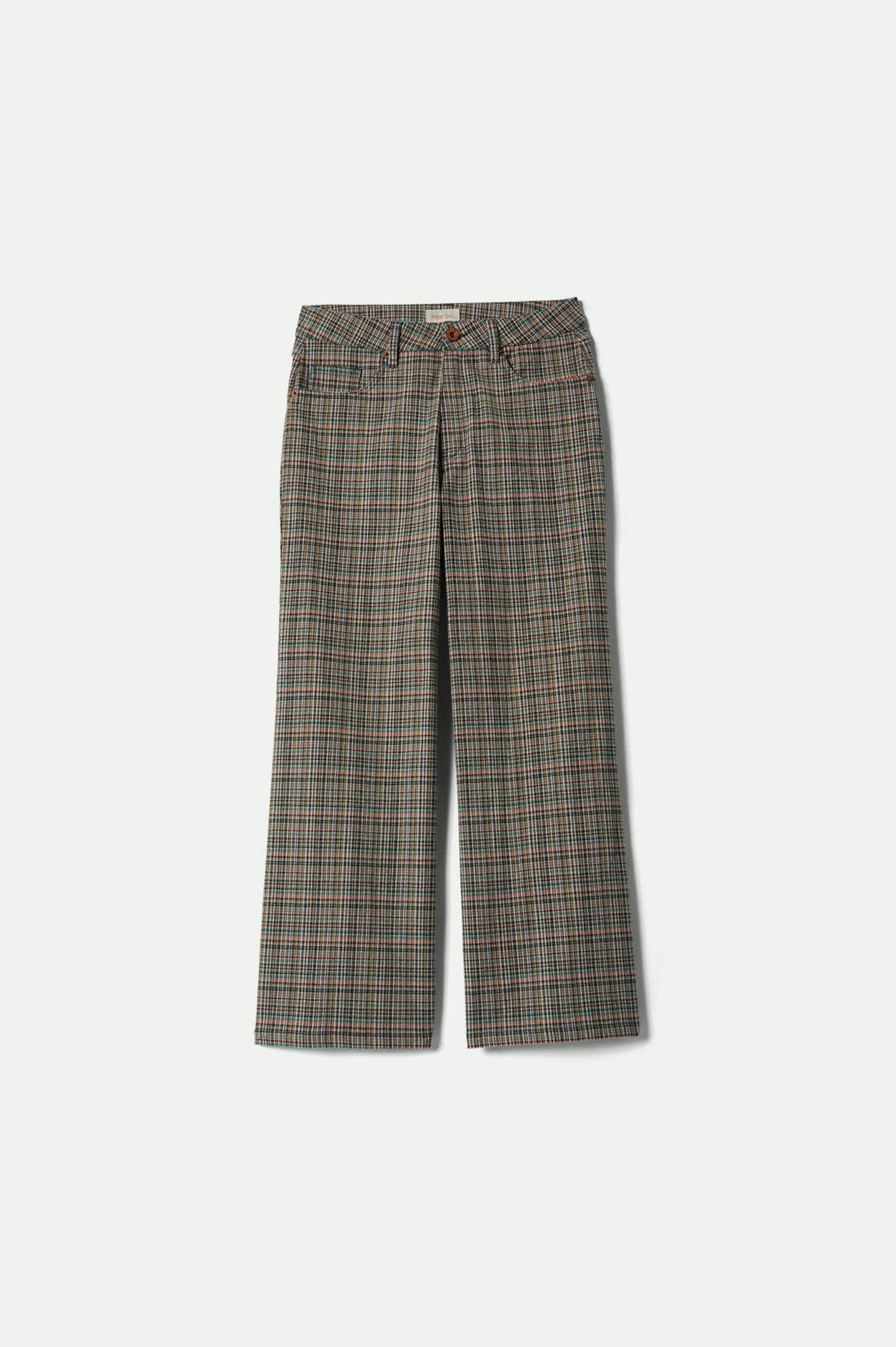 Women's Margo Cropped 5-Pocket Pant in the color Multi Stripe/Plaid - Front Product View