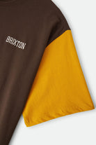 Men's Boxy Baseball T-Shirt in the color Walnut Brown/Golden Hour - Additional Laydown image
