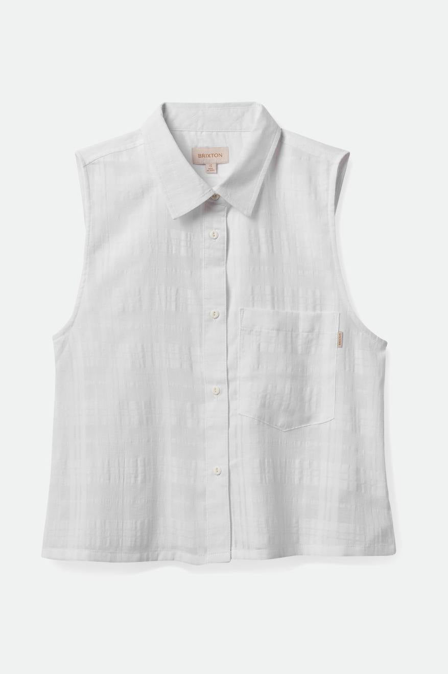 Leon Boxy Sleeveless Shirt - White