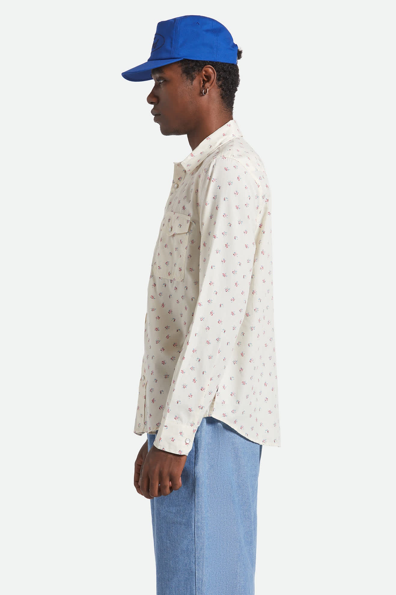 Men's Wayne Western L/S Shirt in the color Whitecap - Men's Side View