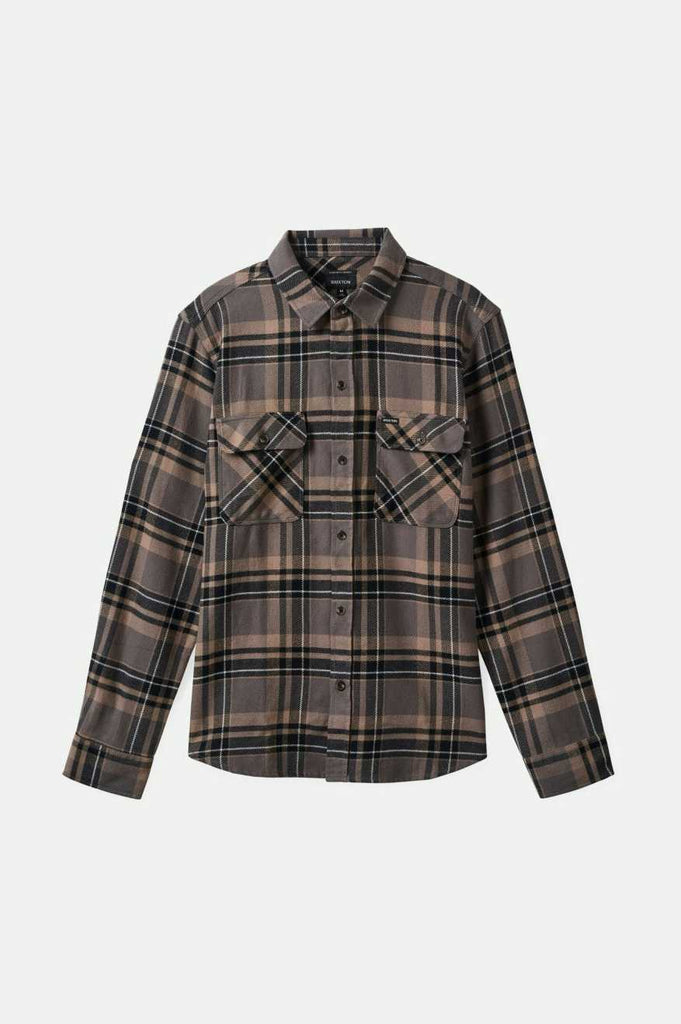 Brixton Bowery L/S Flannel - Charcoal/Black/Cinder Grey