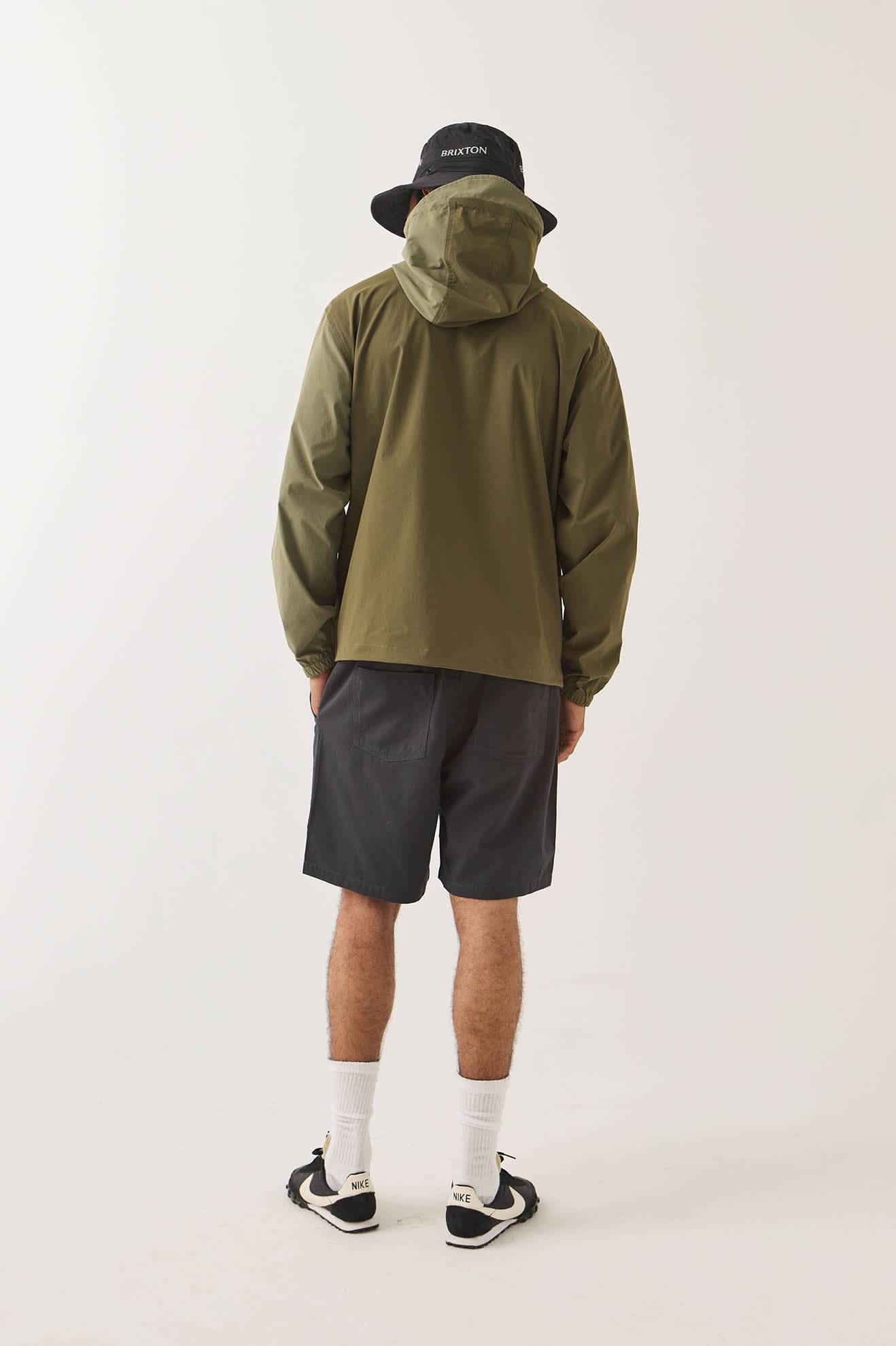 Men's Everyday Vintage Wash Short in the color Black - Men's Back View
