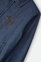 Men's Mechanic Garage Zip Jacket in the color Indigo Herringbone - Additional Laydown image