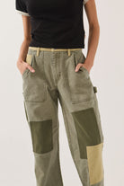 Women's Essex Patchwork Painter Pant in the color Denim Patchwork - Additional Fit image