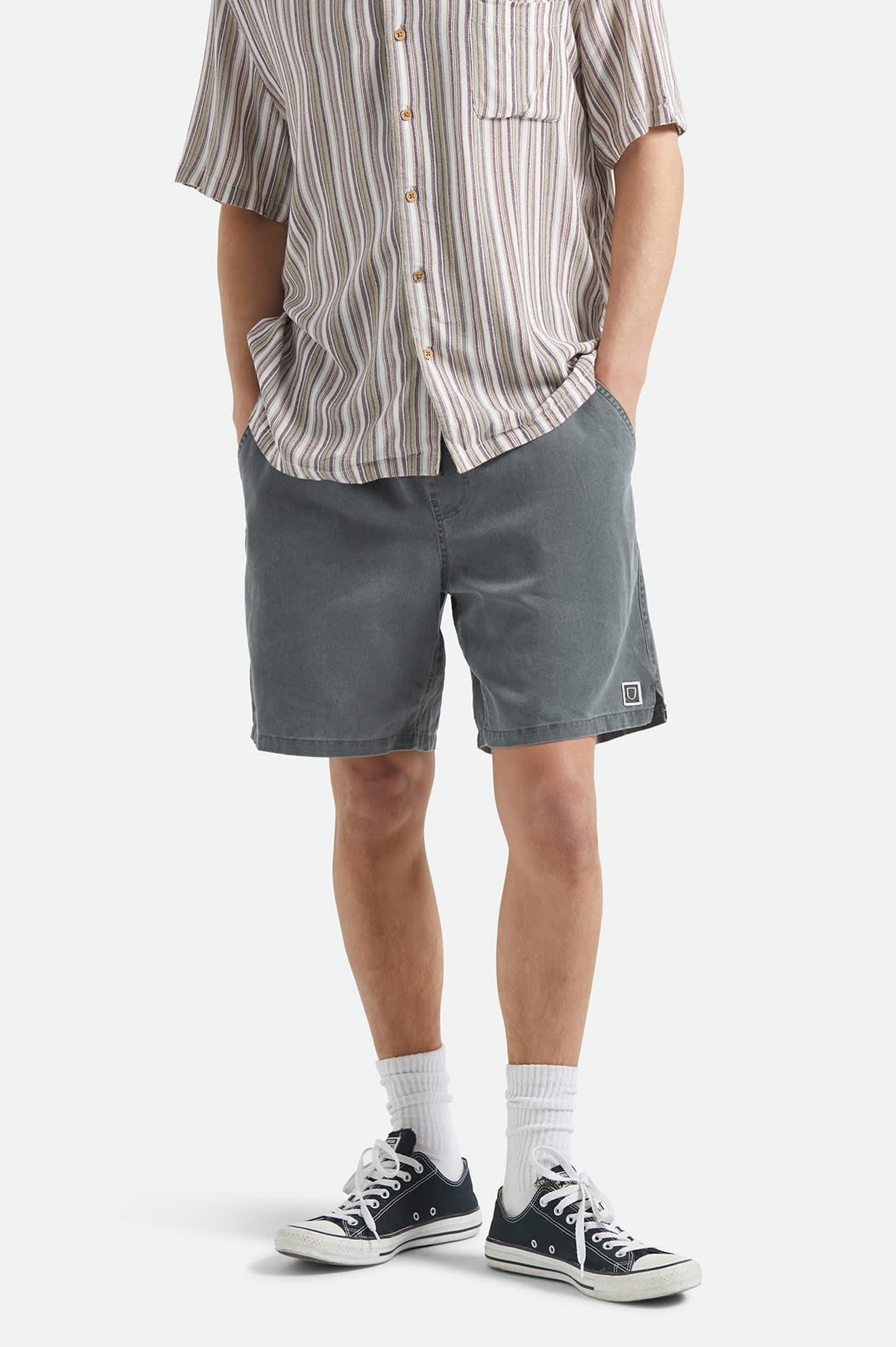 Men's Everyday Vintage Wash Short in the color Vintage Black - Men's Front View