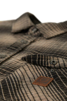 Men's Builders Bowery Stretch Water Resistant L/S Flannel in the color Black/Cinder Grey - Additional Laydown image